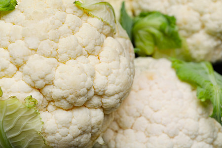 Cauliflower cabbage as background, closeupの写真素材