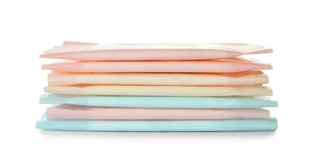Menstrual pads isolated on white backgroundの写真素材
