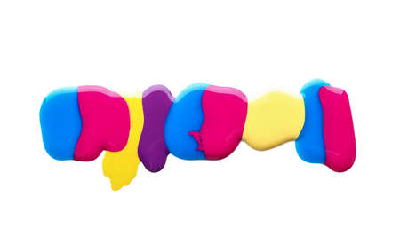 Spilled nail polishes on white backgroundの写真素材