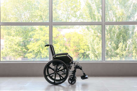 modern wheelchair in empty room