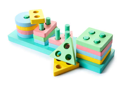 Building blocks for child on white background