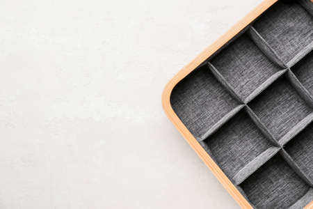 Empty wardrobe box on light backgroundの写真素材