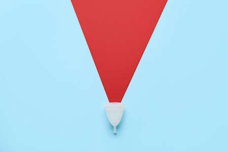 menstrual cup on color backgroundの写真素材