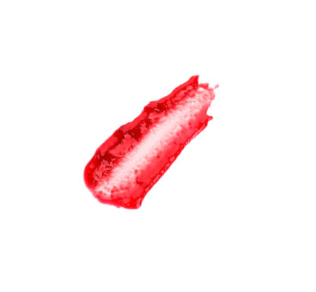 Tasty cherry jam on white backgroundの写真素材