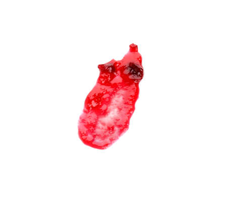 Tasty cherry jam on white background