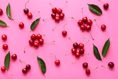 Tasty ripe cherry on color background