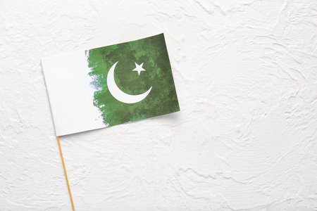 Pakistan flag on light backgroundの写真素材