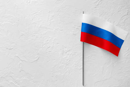 Russian flag on light backgroundの写真素材