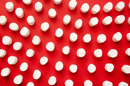 Tasty marshmallows on color backgroundの写真素材