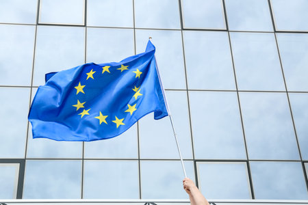Waving flag of European Union outdoors