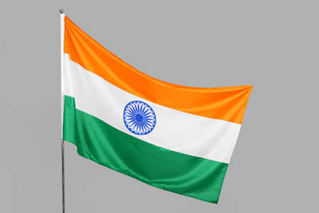 Flag of India on gray background