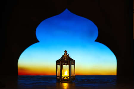 Beautiful Islamic lamp on table