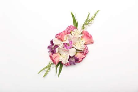 Composition with flowers isolated on white background