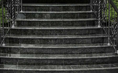 Stone stairs of modern building outdoors