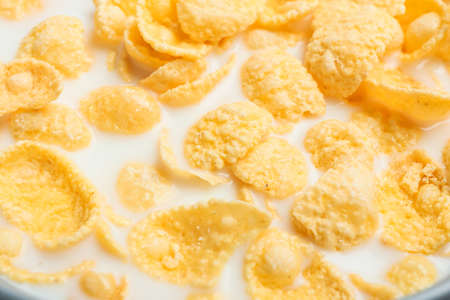 Tasty cornflakes with milk