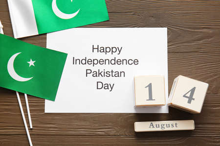 Greeting card for Independence Day of Pakistanの写真素材