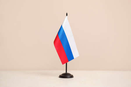 Russian flag on white backgroundの写真素材