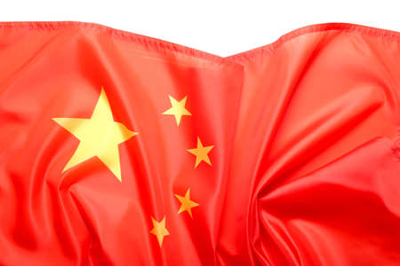The National Flag of the People's Republic of China on white backgroundの写真素材