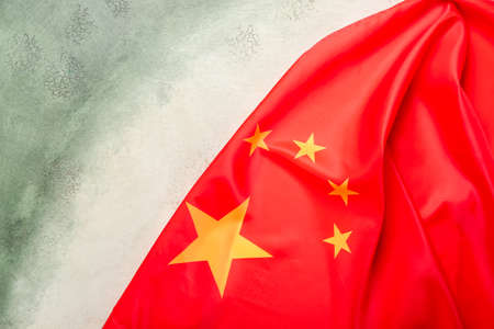 Flag of China on grunge backgroundの写真素材