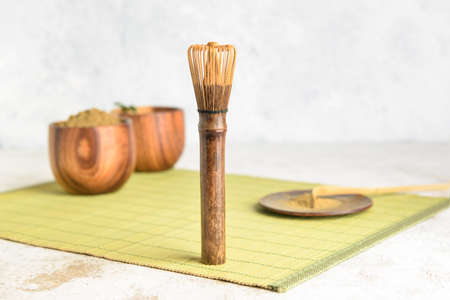 Bamboo chasen on light background
