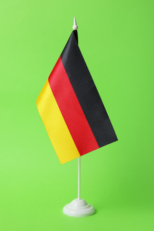 Flag of Germany on green backgroundの写真素材