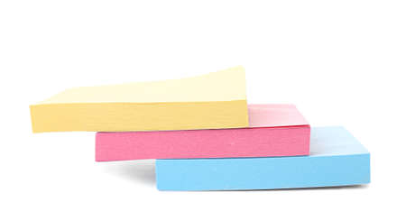 Colorful sticky notes on white background