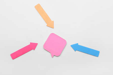 Colorful sticky notes on white background