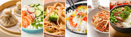Set of traditional Chinese food, closeupの写真素材