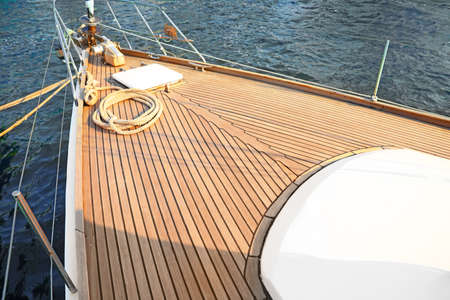 View of modern yacht on sea