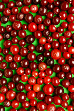 Healthy cranberries on color background, closeupの写真素材
