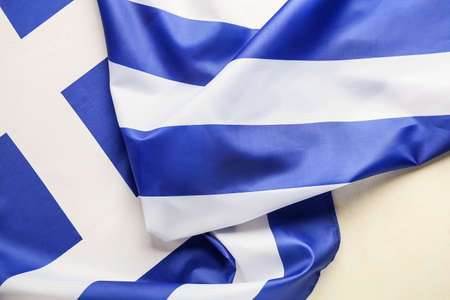 Greece flag on white backgroundの写真素材
