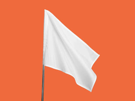 white flag on color background
