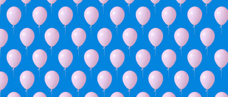 Many balloons on blue background. pattern for designの写真素材