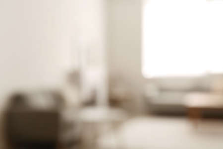 Stylish interior of living room, blurred viewの写真素材