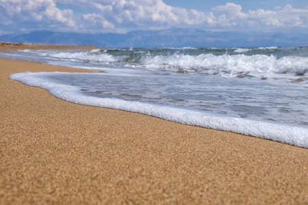 View of sea shore at resortの写真素材