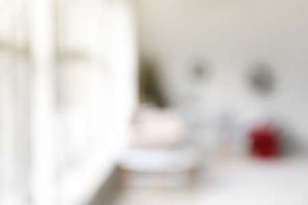 Blurred view of modern living roomの写真素材