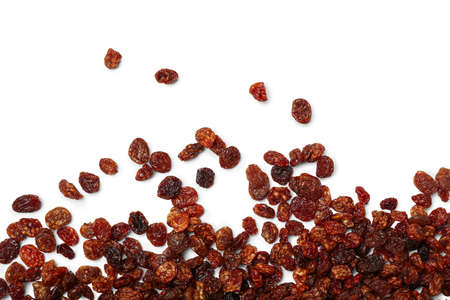 Sweet raisins on white backgroundの写真素材
