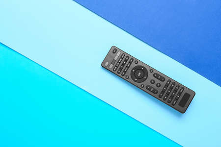Modern TV remote control on color backgroundの写真素材