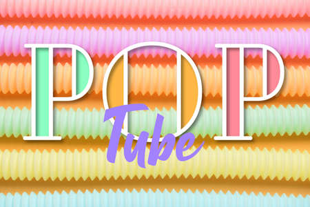Different colorful Pop Tubes on orange background