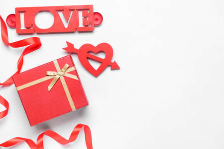 Gift for Valentine's Day on white background