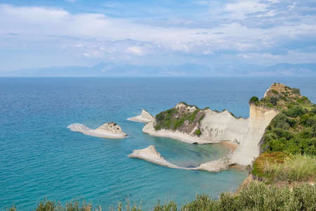Picturesque view of beautiful cliffs at sea resortの写真素材