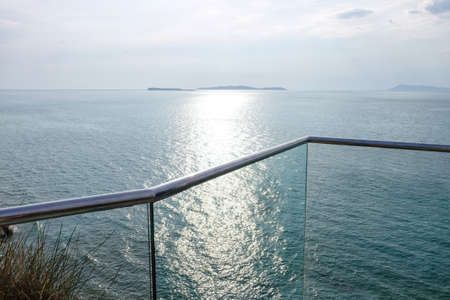 View of transparent observation platform at sea resort