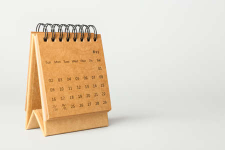 Craft calendar on light background