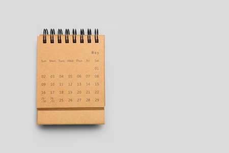 Craft calendar on light backgroundの写真素材