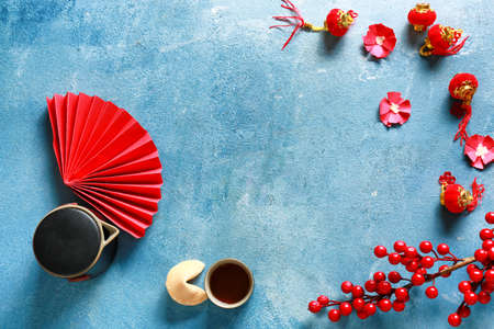 Chinese symbols on color backgroundの写真素材