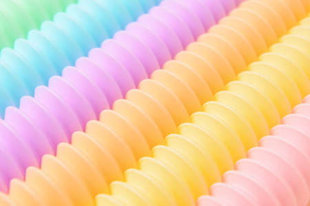 Texture of different colorful Pop Tubes, closeupの写真素材