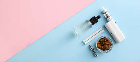 Set smoking on color background with space for text