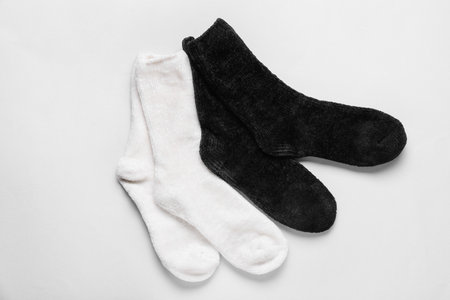 Different socks isolated on white background