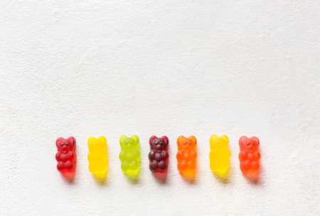 Sweet jelly bears on light backgroundの写真素材