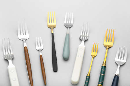 Different forks on light background